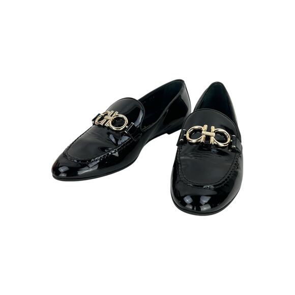 Ferragamo Gancini Patent Leather Loafers - Picture 1 of 8
